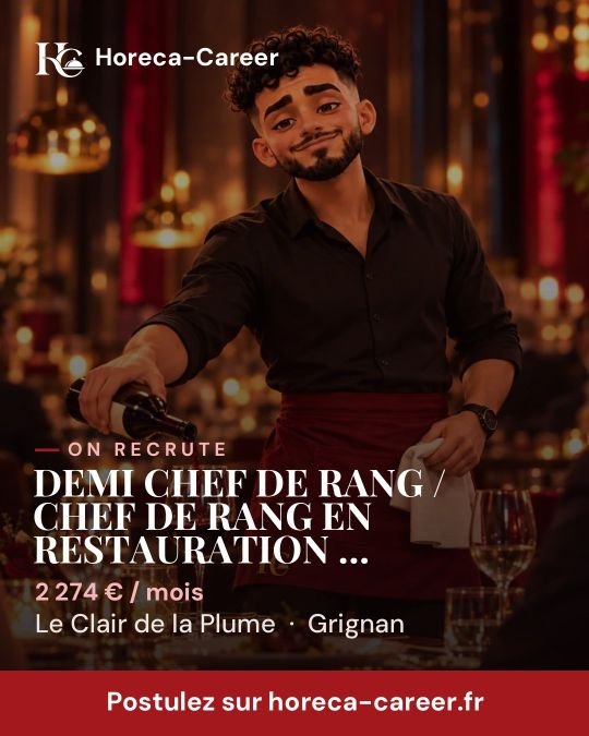 DEMI CHEF DE RANG / CHEF DE RANG EN RESTAURATION GASTRONOMIQUE 1 ETOILE H/F — Grignan
