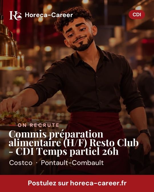 Commis préparation alimentaire (H/F) Resto Club - CDI Temps partiel 26h — Pontault-Combault