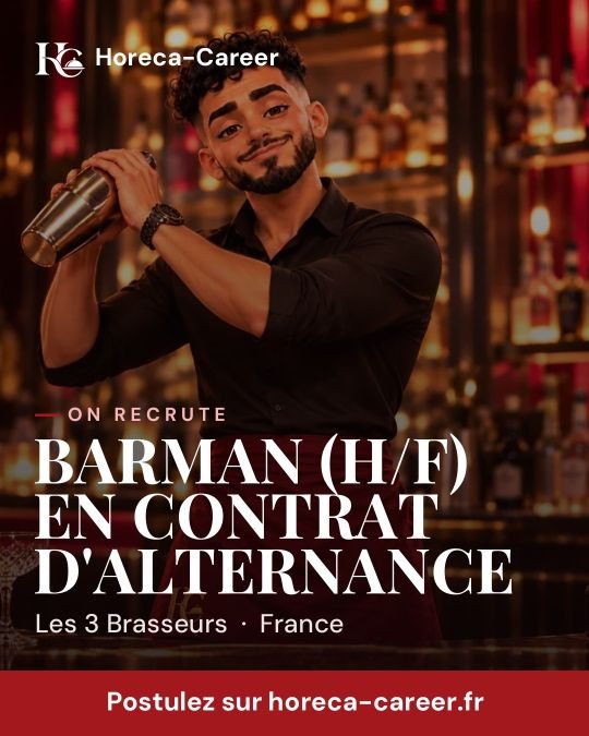 BARMAN (H/F) EN CONTRAT D'ALTERNANCE — France