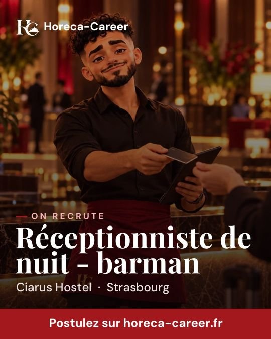 Réceptionniste de nuit - barman — Strasbourg